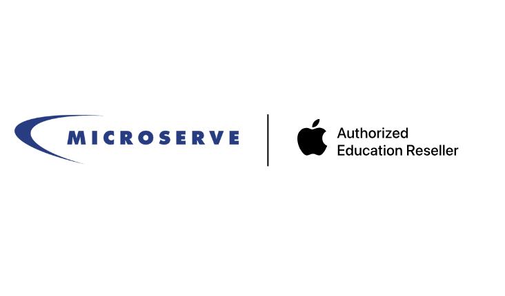 Banner containing Apple and Microserve logos side by side